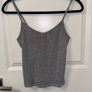Black grey and white knit tank top